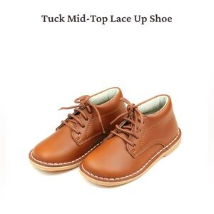 Tan/Cognac L’Amour Tuck Mid Top Lace-Up Toddler Boys Dress Shoes